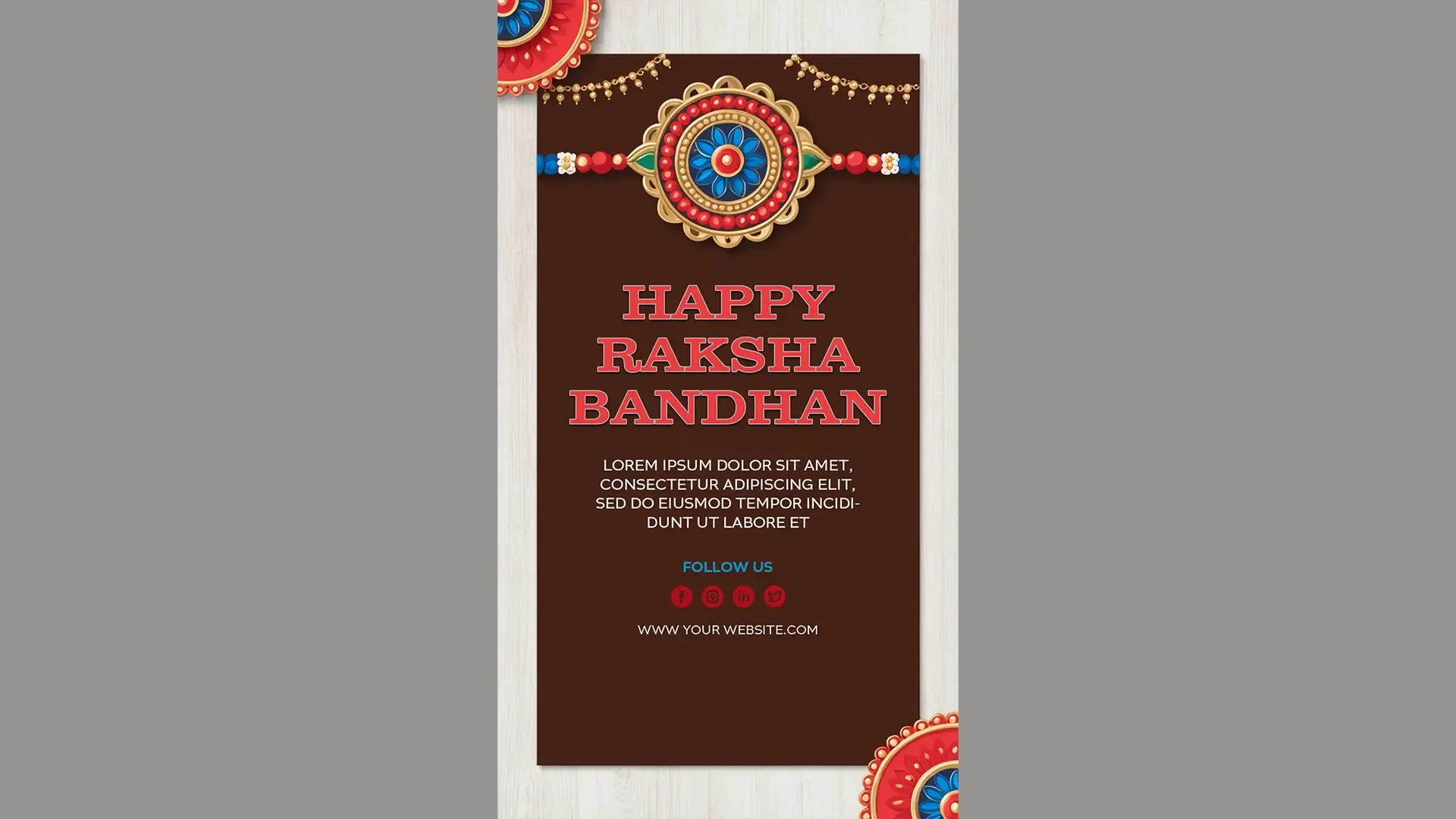 Traditional Indian Festival Rakhi Instagram Story PSD Template